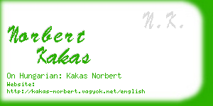 norbert kakas business card